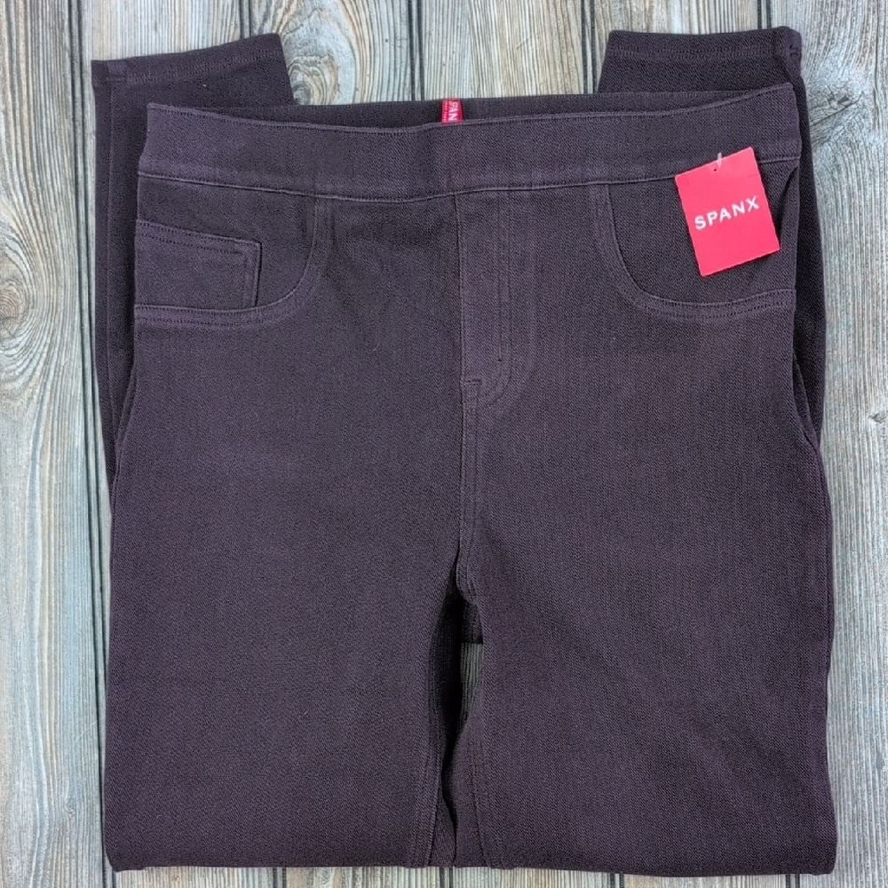 SPANX High-Rise Jean-ish Ankle Leggings - Plum/Eggplant - Size L​